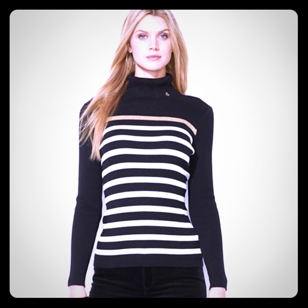COPY - Ralph Lauren Black Striped Logo Turtleneck ❤️